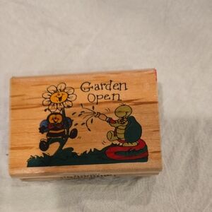 Garden Open Wooden Stamp Turtle